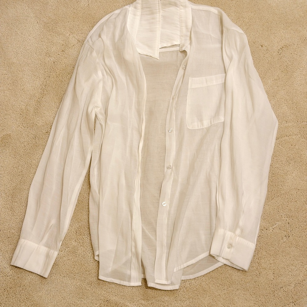 Sheer White Button-Up Shirt